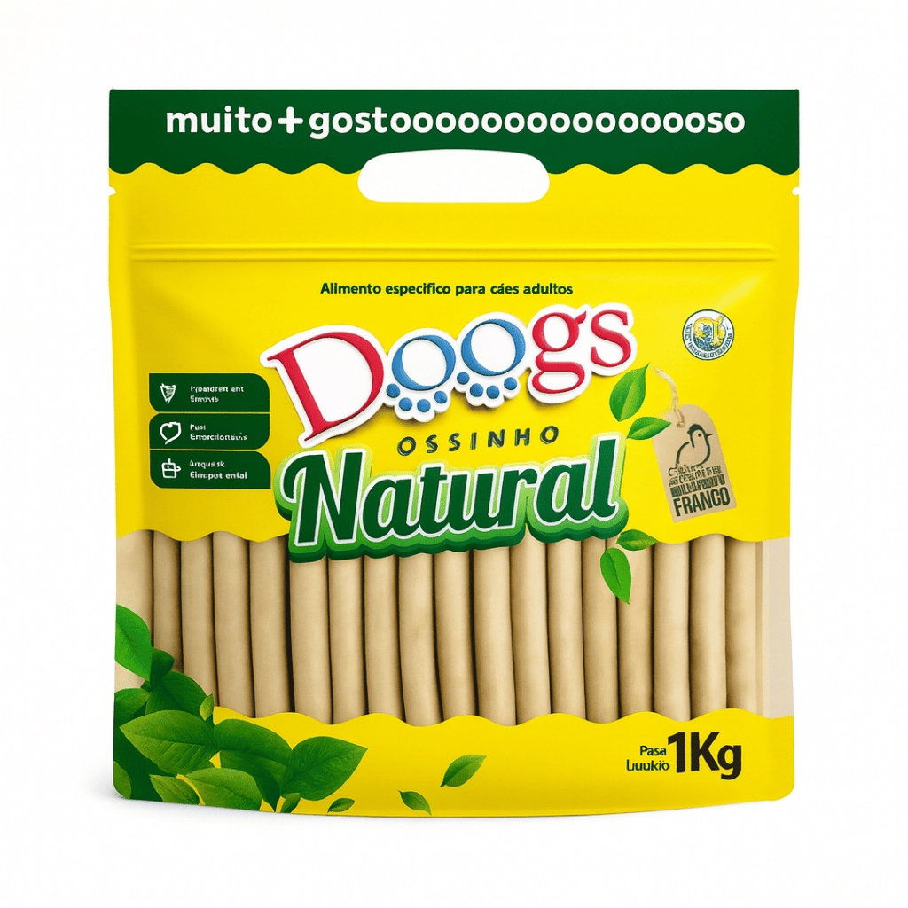 Petisco Doogs Ossinho Natural Palito 15mm 1kg para Cães