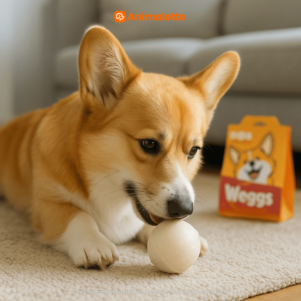 Petisco Natural Bolinha Comestível Weggs Frango Alecrim Cães