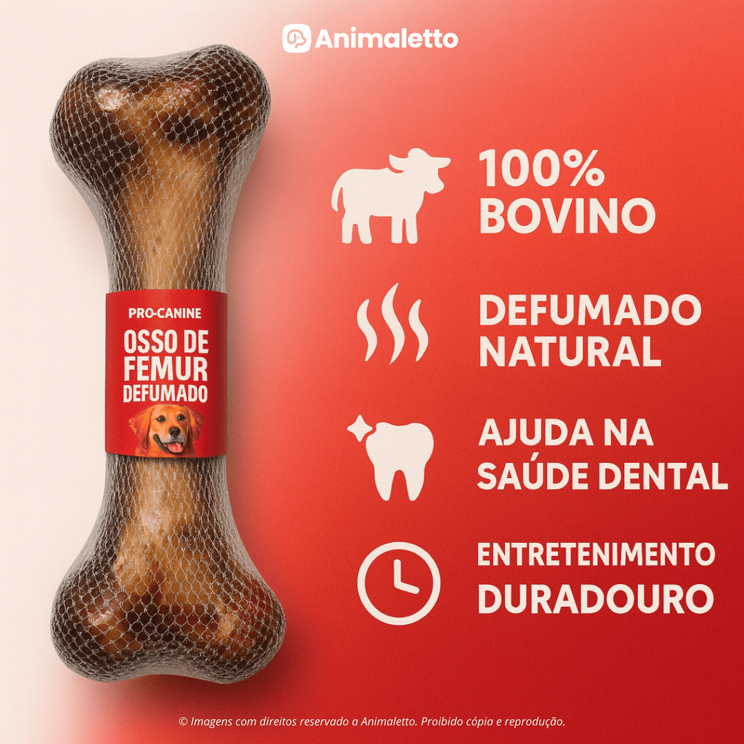 Petisco Para Cães Osso Femur Bovino Defumado Natural PróCanine