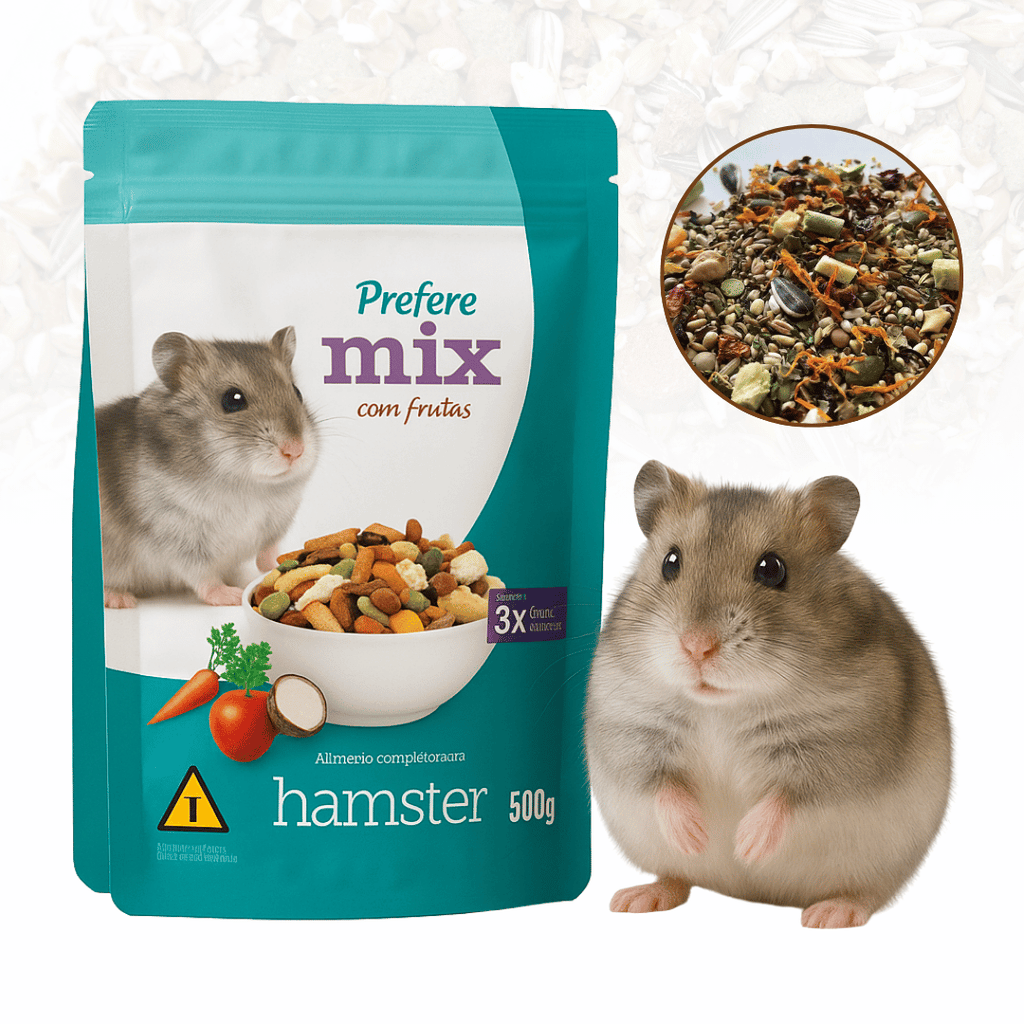 Ração Hamster Prefere Mix com Frutas 500g – Alimento Completo Super Premium