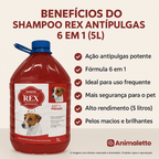 Shampoo Antipulgas Rex Cães 6 Em 1 Pelos Brilhantes