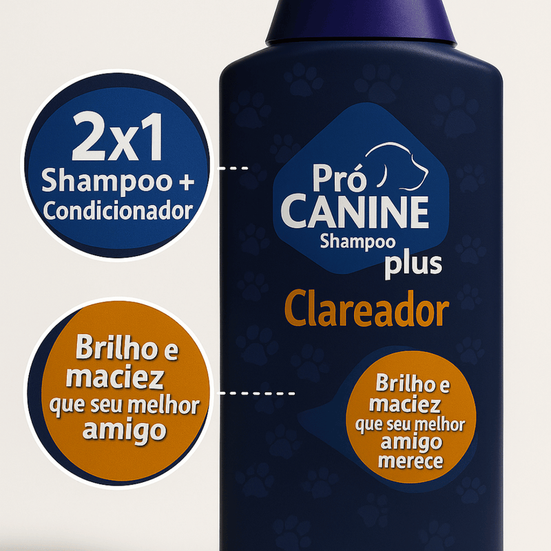 Shampoo Clareador 2 em 1 Para Cães 700ml PróCanine