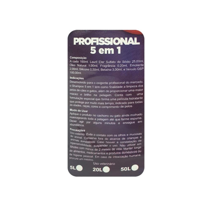 Shampoo Para Cães 20 Litros Procanine 5 Em 1