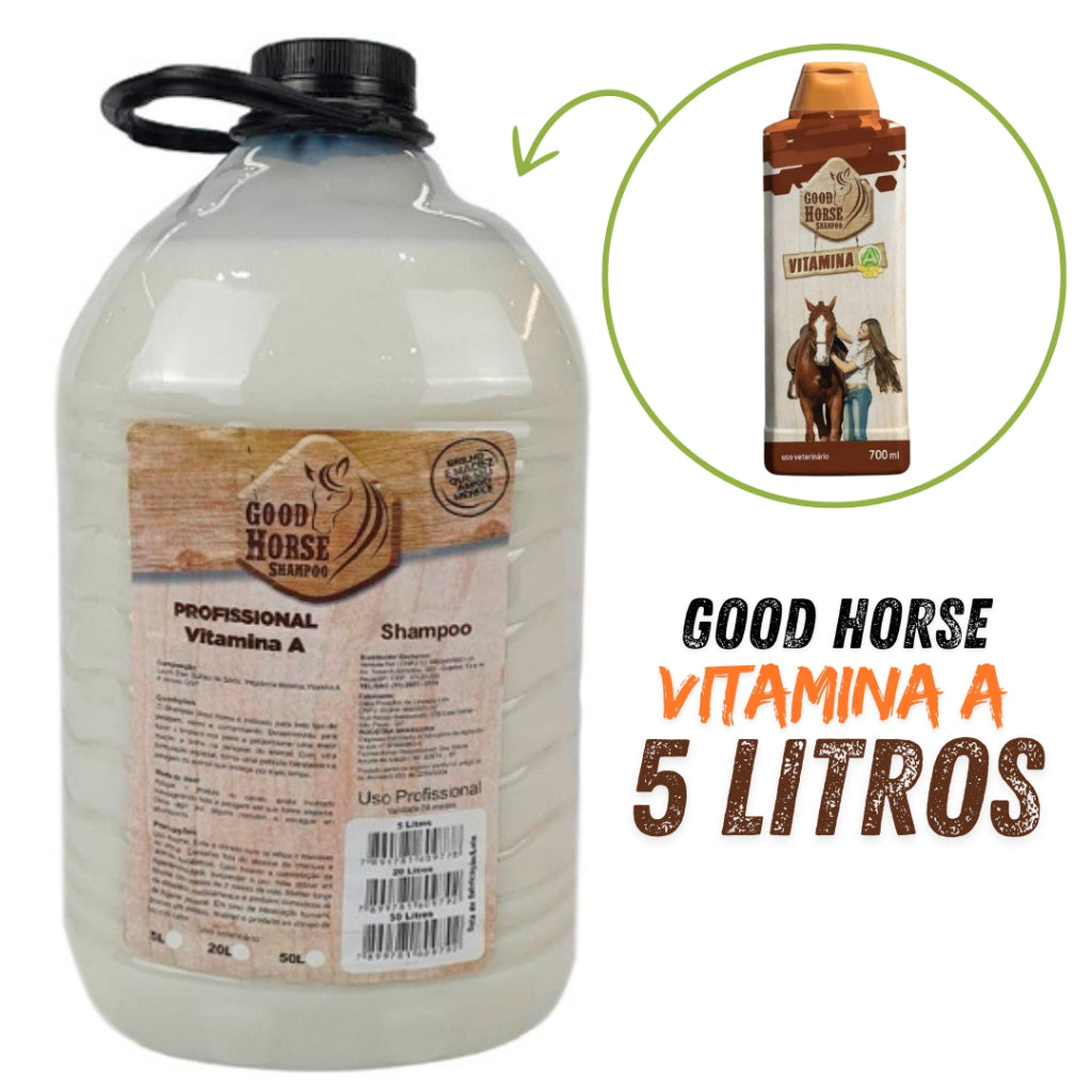 Shampoo Para Cavalo Good Horse Profissional Vitamina A 5 Litros