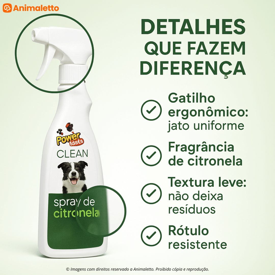 Spray de Citronela Power Pets Clean 500ml Repelente