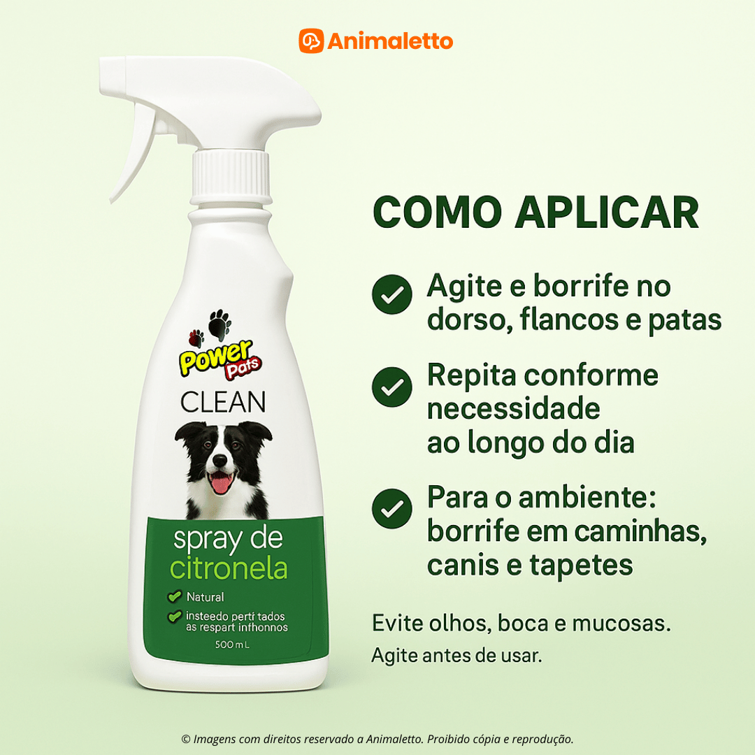 Spray de Citronela Power Pets Clean 500ml Repelente