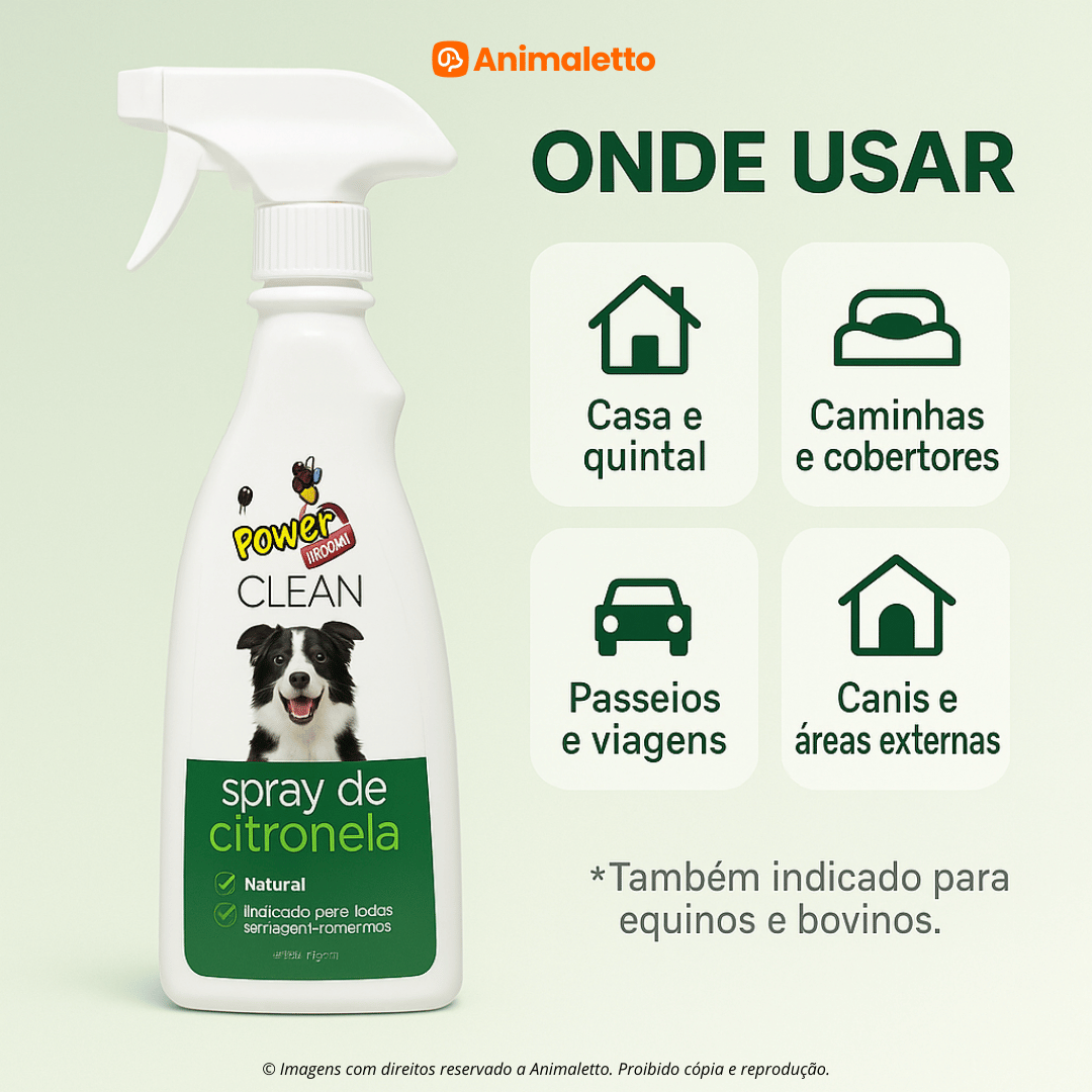 Spray de Citronela Power Pets Clean 500ml Repelente