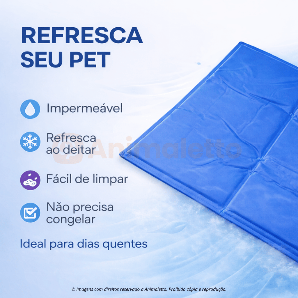 Tapete Gelado Refrescante Azul Ringo Para Pets Cães e Gatos Todos os Tamanhos