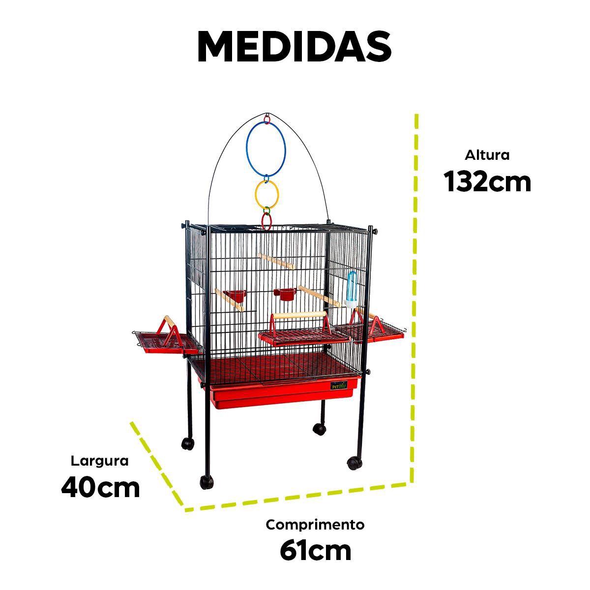 Viveiro Gaiola Calopsita Triplex Black