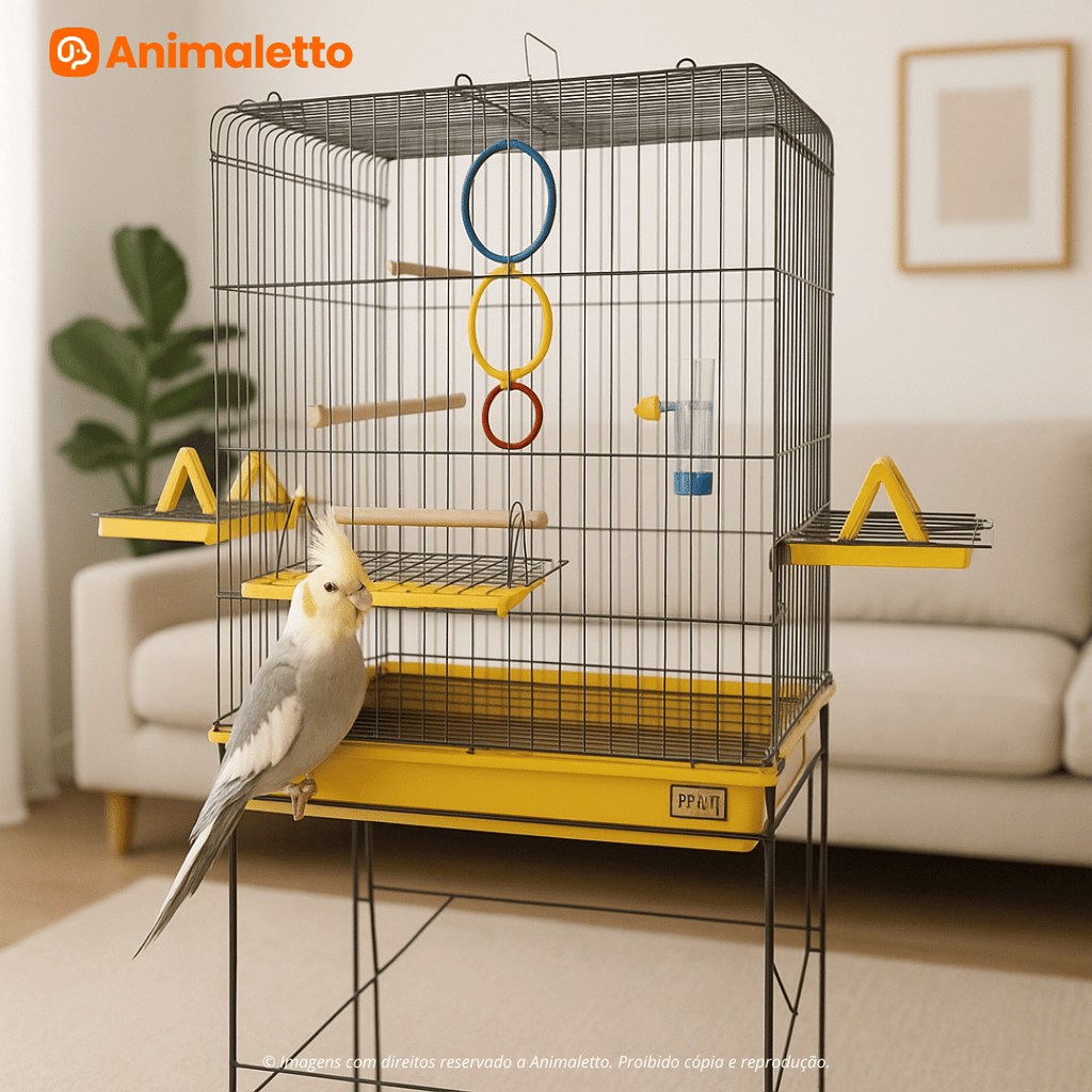 Viveiro Gaiola Para Calopsita Triplex Confort Completo Jel Plast