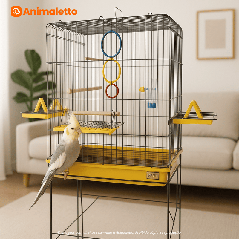 Viveiro Gaiola Para Calopsita Triplex Confort Completo Jel Plast