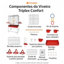 Viveiro Gaiola Para Calopsita Triplex Confort Completo Jel Plast