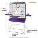 Viveiro Gaiola Para Calopsita Triplex Confort Completo Jel Plast