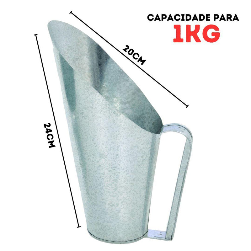 Concha Galvanizada Para Cereais Grãos e Ração Gudim - 1kg