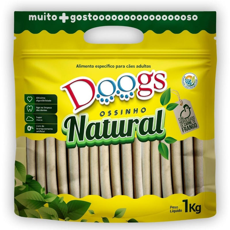 Petisco para Cães Ossinho Palito Natural 15Mm - 1Kg