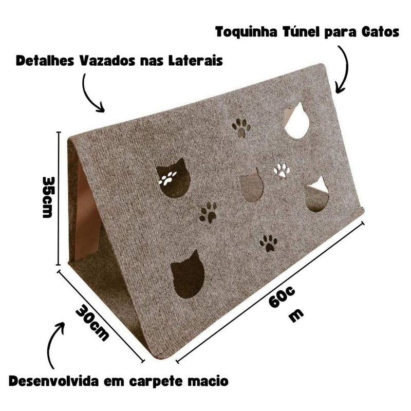 Arranhador Toca Túnel para Gatos Hello Pet